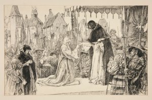 Isabella und der Herzog - Akt V, Szene I, Maß für Maß von Edwin Austin Abbey