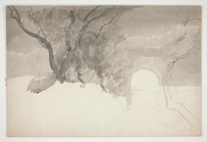Landschaft an einem Flussufer von Edwin Austin Abbey