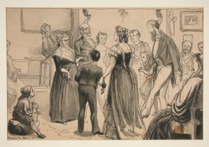 Party in einem viktorianischen Haus - nicht identifizierte Illustration
