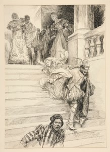 Petruchio führt seine Braut weg, aus Akt III, Szene ii, Der Widerspenstigen Zähmung von Edwin Austin Abbey