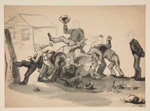 Haufen von Männern: Karikatur von Edwin Austin Abbey