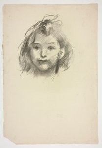 Porträt eines Mädchens (unbekannte Person) von Edwin Austin Abbey