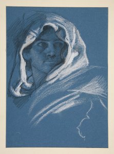 Porträt eines jungen Mannes mit Kapuze von Edwin Austin Abbey