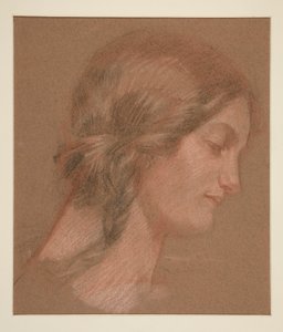 Porträt einer Frau im Profil von Edwin Austin Abbey