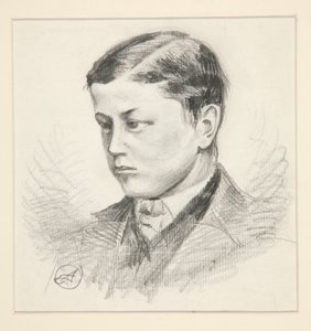 Porträt eines nicht identifizierten jungen Jungen von Edwin Austin Abbey