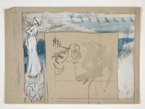 Vorläufige Skizze für eine Kaminumrandung von Edwin Austin Abbey