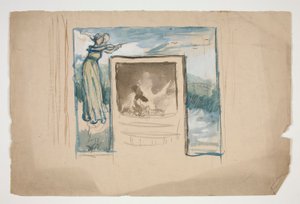 Vorläufige Skizze für eine Kachelofenumrandung von Edwin Austin Abbey