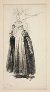 Prospero und Ariel, Illustration für Akt V, Szene i, Der Sturm von Edwin Austin Abbey