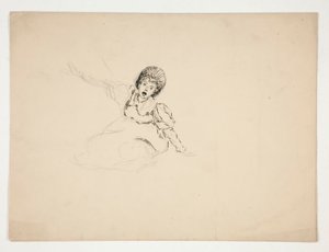 Schreiende Frau (Studie für .3439), Skizze für Das Lied des Hummers von Edwin Austin Abbey