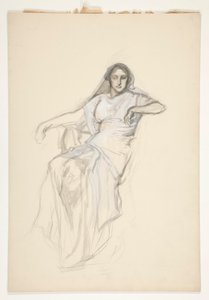 Sitzende Dame, Skizze für ein nicht identifiziertes Shakespeare-Stück von Edwin Austin Abbey