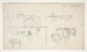Blatt mit Skizzen von Edwin Austin Abbey