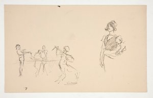 Blatt mit Skizzen von Edwin Austin Abbey