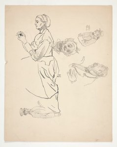 Blatt mit Studien von Edwin Austin Abbey