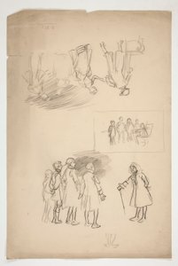 Blatt mit Studien von Edwin Austin Abbey