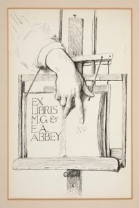 Skizze für Ex Libris: M.G. & E.A. Abbey