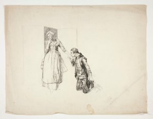 Skizze für Oliver Goldsmith von Edwin Austin Abbey