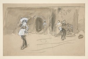 Skizze für eine Illustration für Selections from the Poetry of Robert Herrick (Buch veröffentlicht von Harper 1882, zuvor veröffentlicht in Harper) von Edwin Austin Abbey