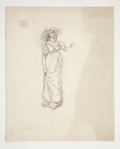 Skizze einer Frau - unidentifizierte Illustration von Edwin Austin Abbey
