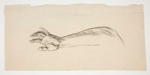 Skizze eines Arms und einer Hand von Edwin Austin Abbey