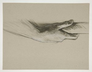 Skizze einer Hand, die einen Stab greift von Edwin Austin Abbey