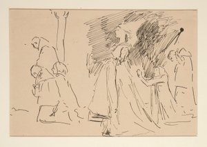 Studie für Priester und die große Dame von Edwin Austin Abbey