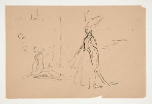 Studie für Priester und die große Dame von Edwin Austin Abbey