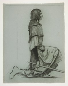 Studie für Der Schlüssel zur Burg, aus Die Suche nach dem Heiligen Gral (eine Serie von fünfzehn Gemälden für die Boston Public Library, abgeschlossen 1901) von Edwin Austin Abbey