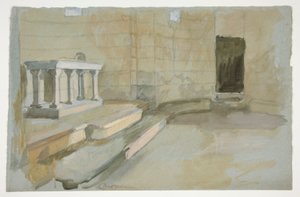 Studie für Die Suche nach dem Heiligen Gral (Serie von fünfzehn Gemälden für die Boston Public Library, abgeschlossen 1901)