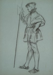 Studie für Die Verhandlung von Königin Katharina von Edwin Austin Abbey