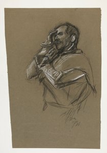 Studie für eines der Wandgemälde aus Die Suche nach dem Heiligen Gral (eine Serie von 15 Gemälden für die Boston Public Library, abgeschlossen 1901)