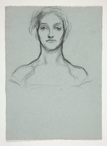 Studie für Pastell: Porträt einer jungen Frau von Edwin Austin Abbey