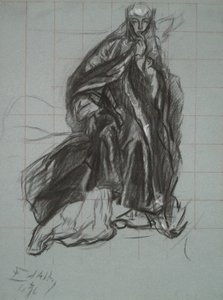 Studie für die Königin, aus der Theaterszene, Hamlet, Akt 3, Szene 2 von Edwin Austin Abbey