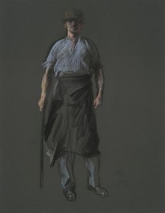 Studie für die Figur eines Arbeiters von Edwin Austin Abbey