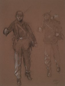 Studie für die Figuren von zwei Soldaten des Bürgerkriegs