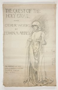Studie für die Eröffnungsankündigung(?) von Die Suche nach dem Heiligen Gral Gemälde: Die Suche nach dem Heiligen Gral und andere Werke von Edwin A. Abbey. Zeichnung für das erste Cover des Abbey-Katalogs. von Edwin Austin Abbey