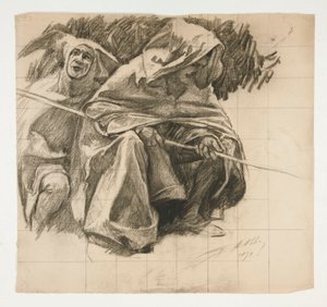 Studie des Fischerkönigs, aus Die Suche nach dem Heiligen Gral (eine Serie von fünfzehn Gemälden für die Boston Public Library, abgeschlossen 1901) von Edwin Austin Abbey