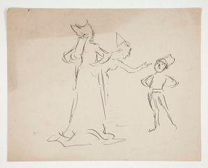 Studie von zwei Figuren, aus Liebe von Edwin Austin Abbey