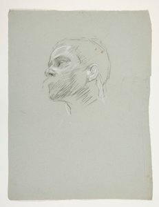 Studie eines Kopfes für König Artus von Edwin Austin Abbey
