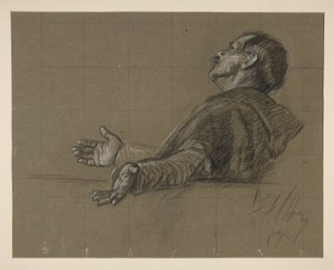 Studie einer bekleideten Figur, für die Wandgemälde-Serie Die Suche nach dem Heiligen Gral in der Boston Public Library von Edwin Austin Abbey