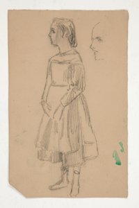Studie eines jungen Mädchens in einer Schürze von Edwin Austin Abbey