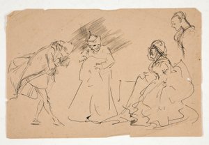 Studie einer Szene aus dem 18. Jahrhundert von Edwin Austin Abbey