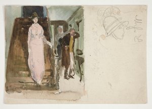 Studie eines Interieurs: Paar bereitet sich auf den Abend vor von Edwin Austin Abbey