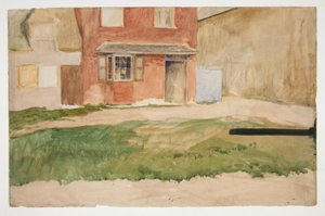 Studie eines roten Ziegelgebäudes von außen von Edwin Austin Abbey