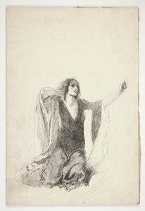 Studie einer knienden Frau, wahrscheinlich eine Studie für Julia in der Grab-Szene von Edwin Austin Abbey