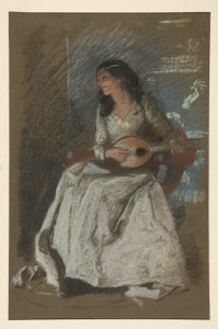 Studie einer Dame, die Mandoline spielt
