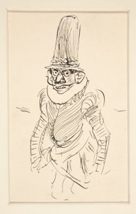 Studie eines Mannes in Kostüm des 15. Jahrhunderts, möglicherweise eine Karikatur der Zeit von Edwin Austin Abbey