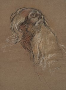 Studie des Kopfes von König Amfortas von Edwin Austin Abbey