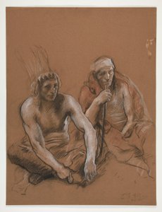 Studie von zwei Indianern für von Edwin Austin Abbey