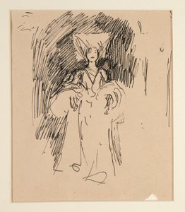 Studie einer Frau in mittelalterlichem Kostüm von Edwin Austin Abbey