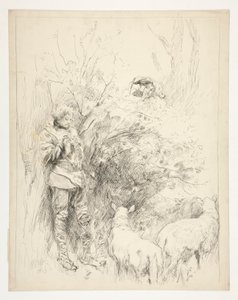 Das Narzissenlied. Schäfer und Narr von Edwin Austin Abbey